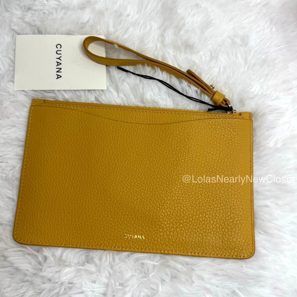 NWT CUYANA Turkey Mustard Wristlet